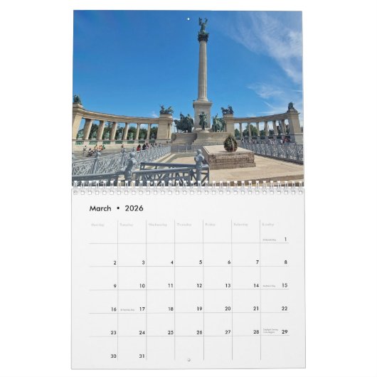 Budapest 2026 calendar kalender (Mar 2026)