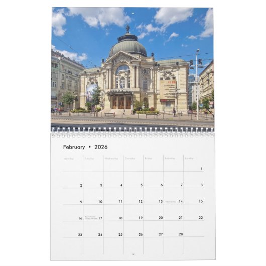 Budapest 2026 calendar kalender (Feb 2026)