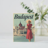 Budapest 50s vintage briefkaart (Staand voorkant)