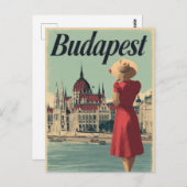 Budapest 50s vintage briefkaart (Voorkant / Achterkant)
