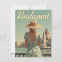 Budapest 50s vintage travel briefkaart