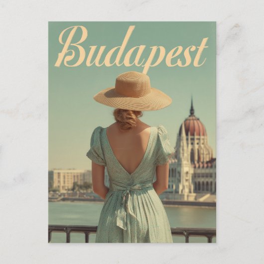 Budapest 50s vintage travel briefkaart (Voorkant)
