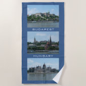 Budapest aangepaste tekst & kleur strand handdoek (Voorkant)