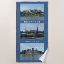 Budapest aangepaste tekst & kleur strand handdoek