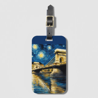 Budapest  by a  starry  night  bagagelabel
