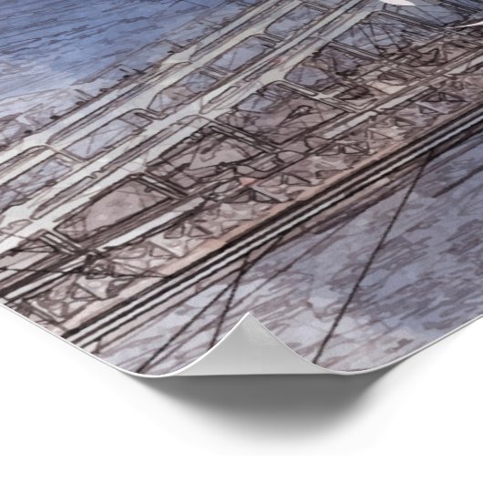 Budapest City Sketch Poster (Hoek)