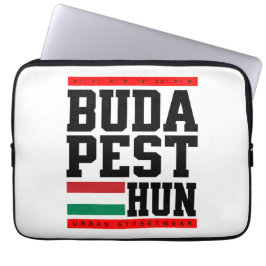 Budapest Coordinates Design Retro-Style Laptop Sleeve
