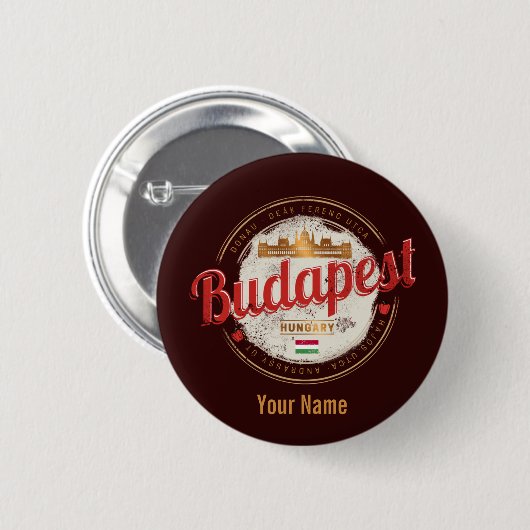 Budapest Design Hongarije  parlement Ronde Button 5,7 Cm (Voorkant /achterkant)