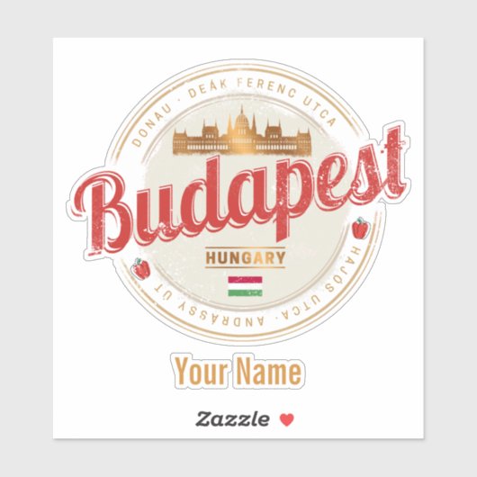 Budapest Design Hongarije  parlement Sticker (Vel)