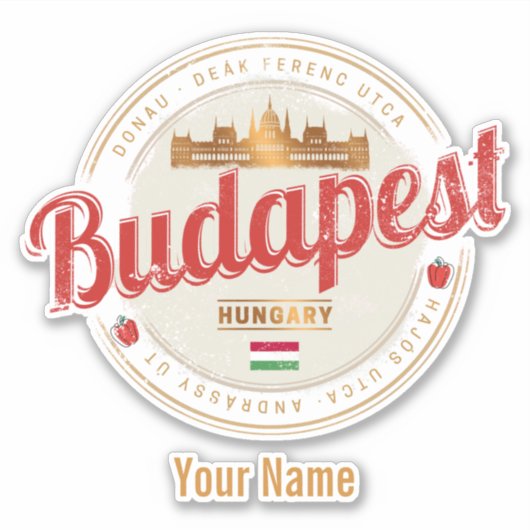 Budapest Design Hongarije  parlement Sticker (Voorkant)