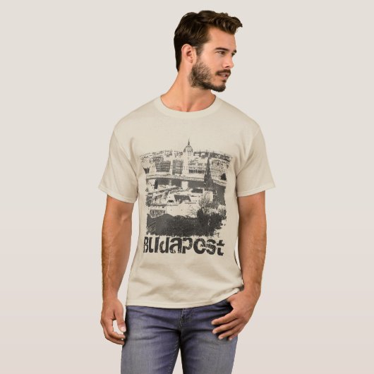 Budapest Distressed Grunge T-shirt (Voorkant volledig)