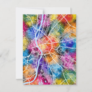 Budapest Hongarije City Map Briefkaart