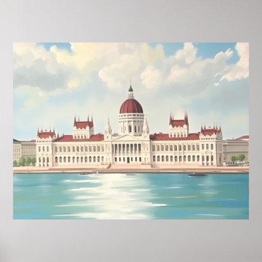 Budapest Hongarije Parlement Gebouw Poster (Voorkant)