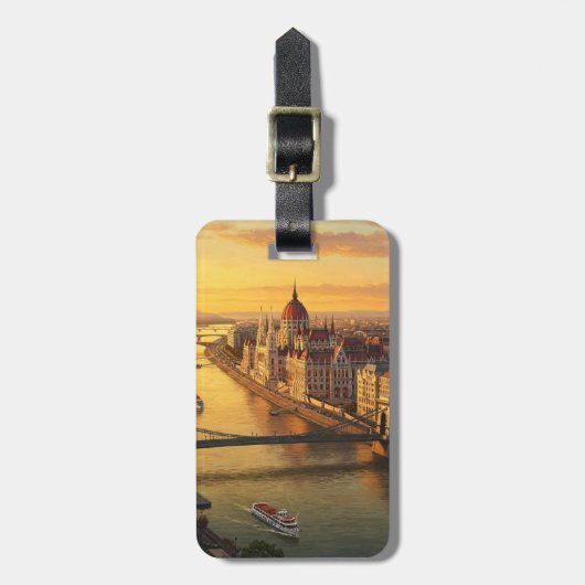 Budapest Hongarije Parlementsgebouw Reizen Bagagelabel (Voorkant verticaal)
