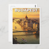 Budapest Hongarije Parlementsgebouw Reizen Briefkaart (Voorkant / Achterkant)