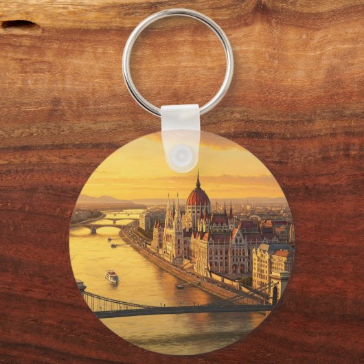 Budapest Hongarije Parlementsgebouw Reizen Sleutelhanger (Achterkant)