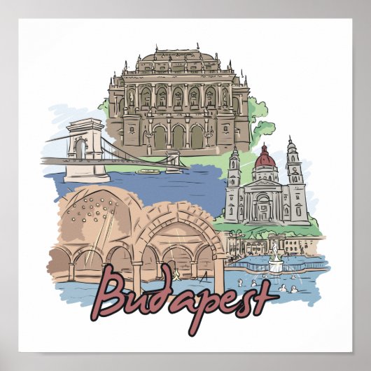 Budapest - Hongarije.png Poster (Voorkant)