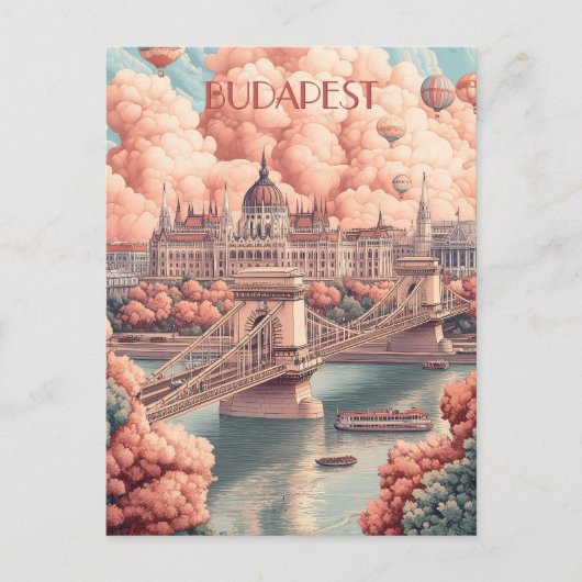 Budapest Hongarije Reizen Briefkaart (Voorkant)