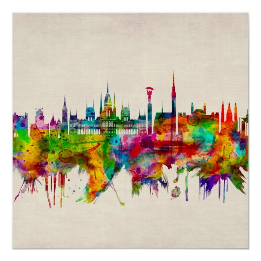 Budapest Hongarije Skyline Perfect Poster (Voorkant)