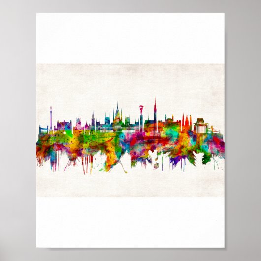 Budapest Hongarije Skyline Poster (Voorkant)