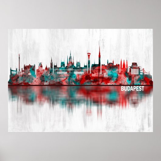 Budapest Hongarije Skyline Poster (Voorkant)