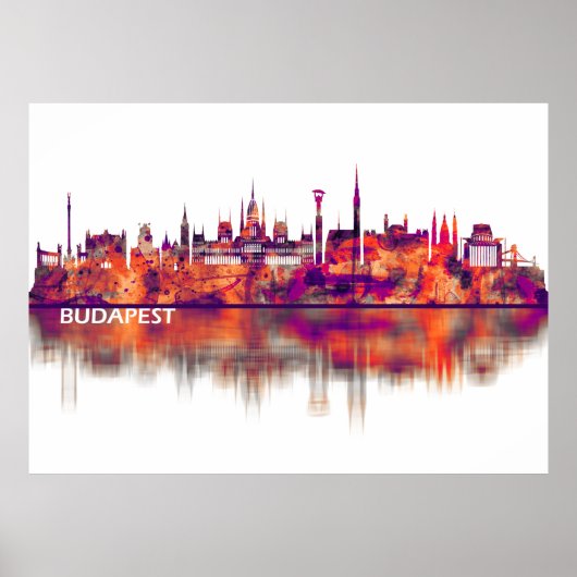 Budapest Hongarije Skyline Poster (Voorkant)