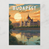 Budapest Hongarije Travel Art Vintage Briefkaart (Voorkant)
