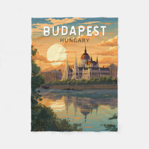 Budapest Hongarije Travel Art Vintage Fleece Deken