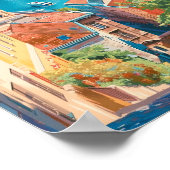 Budapest Hongarije Travel Art Vintage Poster (Hoek)