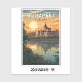 Budapest Hongarije Travel Art Vintage Sticker (Vel)