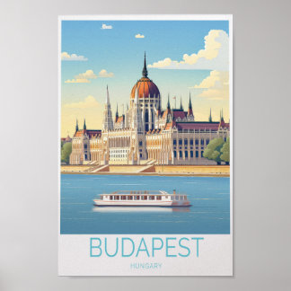 Budapest Hongarije Travel Poster - Muurkunst en Un
