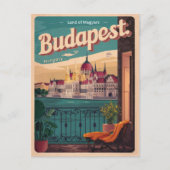 Budapest Hongarije vintage Elizabeth Bridge Cadeau Briefkaart (Voorkant)
