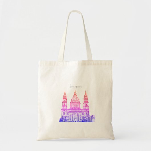 Budapest Hungary Architecture Sketch Canvas tas (Voorkant)