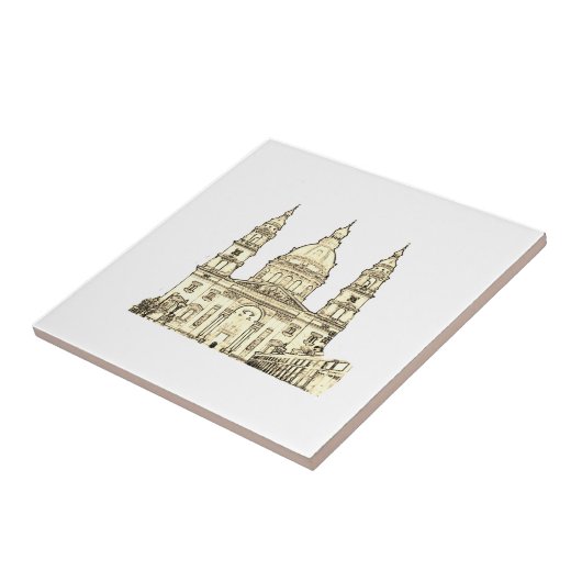 Budapest Hungary Architecture Sketch Tegeltje (Zijkant)