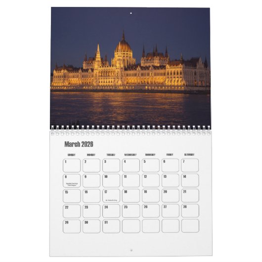 Budapest-Hungary Calendar Kalender (Mar 2026)