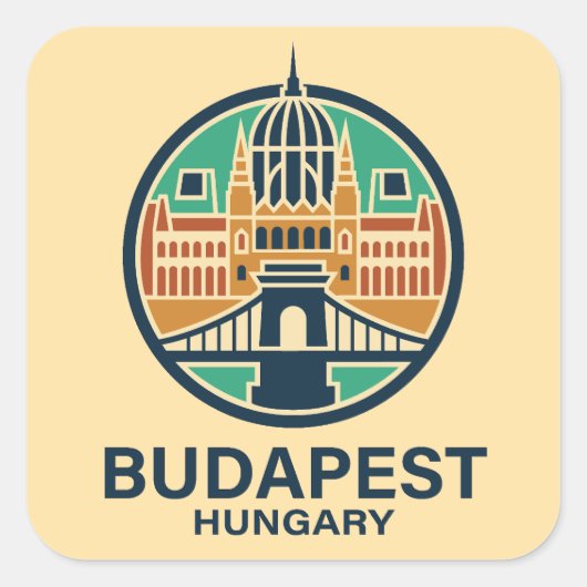 Budapest Hungary Europe Vierkante Sticker (Voorkant)