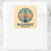 Budapest Hungary Europe Vierkante Sticker (Tas)