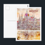Budapest Hungary Famous Travel Waterverf Sketch Briefkaart<br><div class="desc">Budapest Hungary Famous Travel Waterverf Sketch</div>
