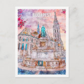 Budapest Hungary Famous Travel Waterverf Sketch Briefkaart (Voorkant)