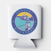 Budapest, Hungary, Magyar, Chain Bridge at Danube Blikjeskoeler (Achterkant)