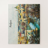 Budapest Hungary Oil Paint Panorama Uitzicht Legpuzzel (Verticaal)