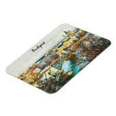 Budapest Hungary Oil Paint Panorama Uitzicht Magneet (Linkerzijde)