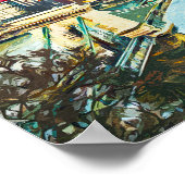 Budapest Hungary Oil Paint Panorama Uitzicht Poster (Hoek)