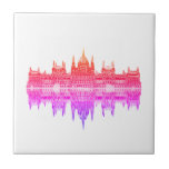 Budapest Hungary Parlement Architecture Sketch Tegeltje<br><div class="desc">Magnificent Budapest Parliament Hongarije Architecture Sketch Paars / Roze / Gele filterkeramische tegel om uw collectie aan te vullen. Een cool cadeau/cadeauidee voor iedereen die van aangepaste designartikelen houdt,  positieve beelden,  minimalisme,  reizen,  enz. Europa,  geschiedenis,  reflectie.</div>