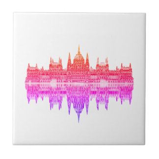 Budapest Hungary Parlement Architecture Sketch Tegeltje
