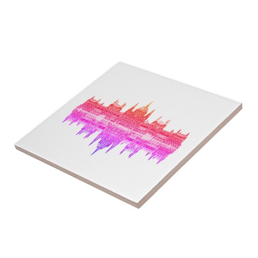 Budapest Hungary Parlement Architecture Sketch Tegeltje (Zijkant)