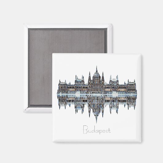 Budapest Hungary Parlementsarchitectuur Magnet (Voorkant / Achterkant)
