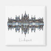 Budapest Hungary Parlementsarchitectuur Magnet (Voorkant)