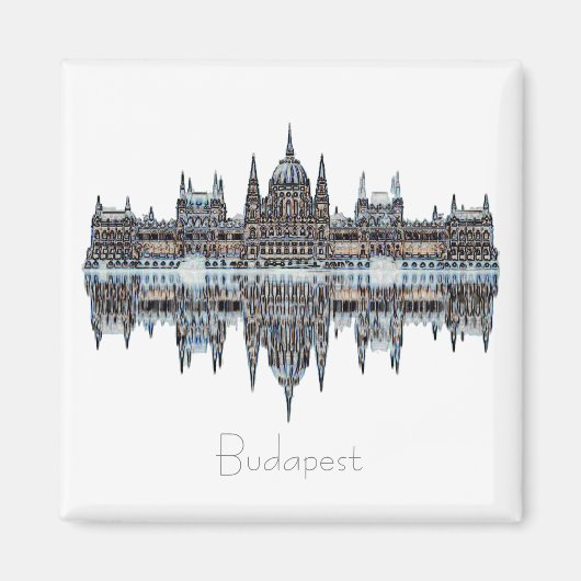 Budapest Hungary Parlementsarchitectuur Magnet (Voorkant)
