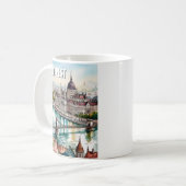Budapest Hungary Parliament Danube River Skyline Koffiemok (Voorkant links)